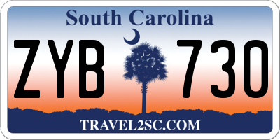 SC license plate ZYB730