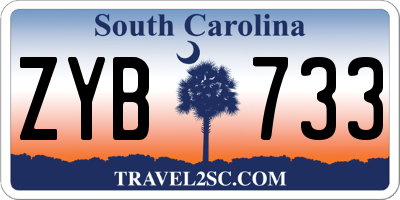 SC license plate ZYB733