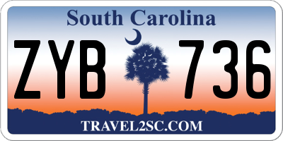 SC license plate ZYB736