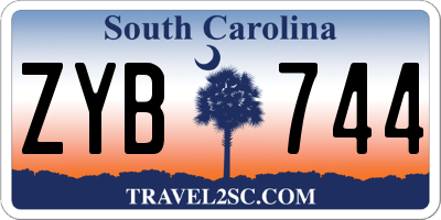 SC license plate ZYB744
