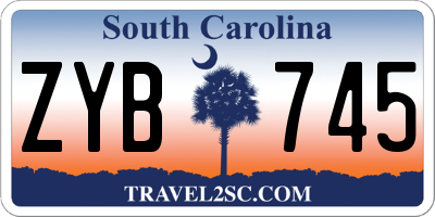 SC license plate ZYB745