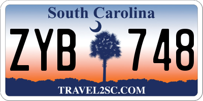 SC license plate ZYB748
