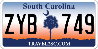SC license plate ZYB749