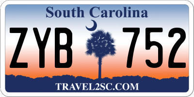 SC license plate ZYB752
