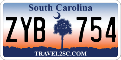 SC license plate ZYB754