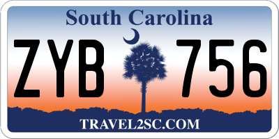SC license plate ZYB756