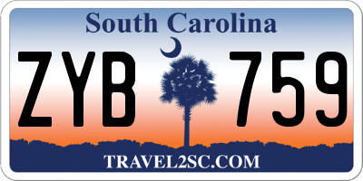 SC license plate ZYB759