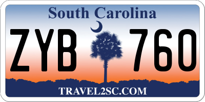 SC license plate ZYB760