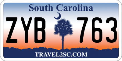 SC license plate ZYB763