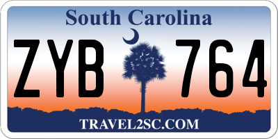 SC license plate ZYB764