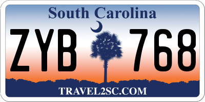 SC license plate ZYB768