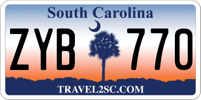 SC license plate ZYB770