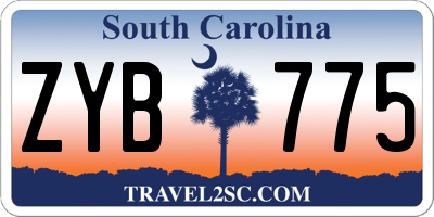 SC license plate ZYB775