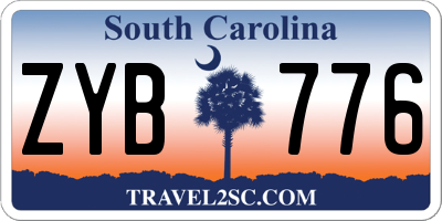 SC license plate ZYB776