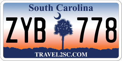 SC license plate ZYB778