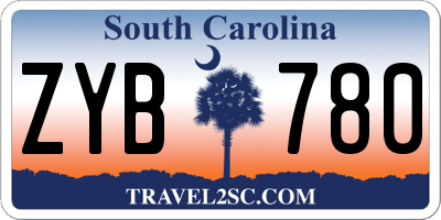 SC license plate ZYB780