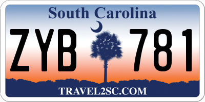 SC license plate ZYB781