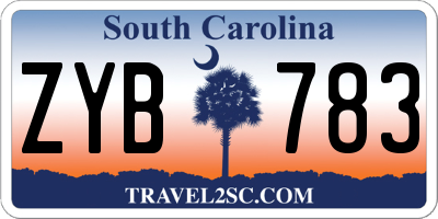 SC license plate ZYB783