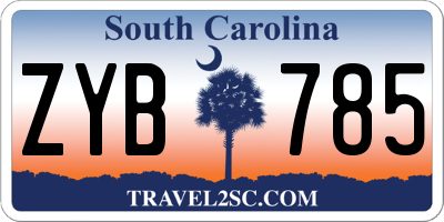 SC license plate ZYB785