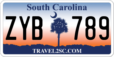SC license plate ZYB789