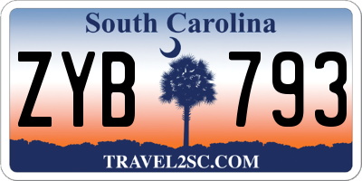 SC license plate ZYB793