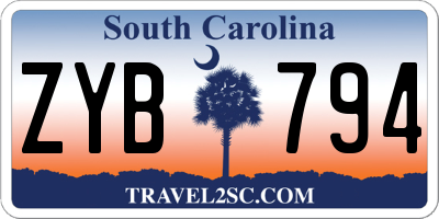 SC license plate ZYB794