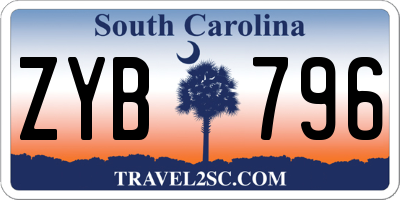 SC license plate ZYB796