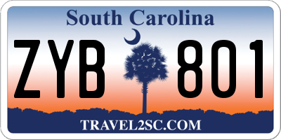 SC license plate ZYB801