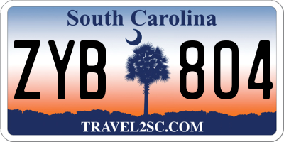 SC license plate ZYB804