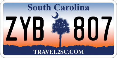 SC license plate ZYB807