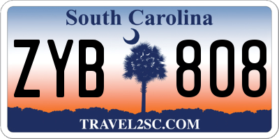 SC license plate ZYB808