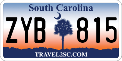 SC license plate ZYB815