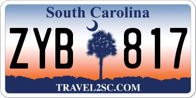 SC license plate ZYB817
