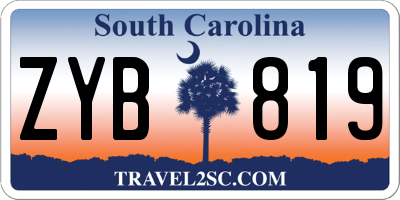 SC license plate ZYB819