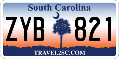 SC license plate ZYB821