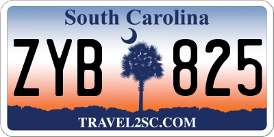 SC license plate ZYB825