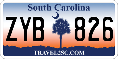 SC license plate ZYB826