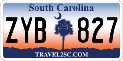 SC license plate ZYB827