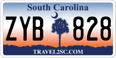 SC license plate ZYB828