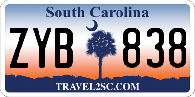 SC license plate ZYB838