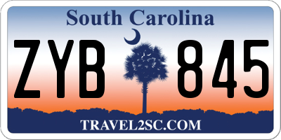 SC license plate ZYB845