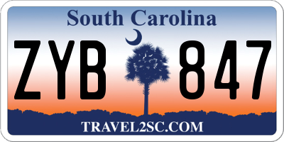 SC license plate ZYB847