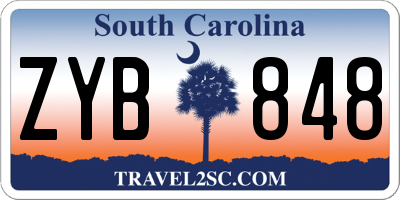 SC license plate ZYB848