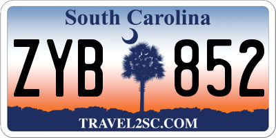 SC license plate ZYB852