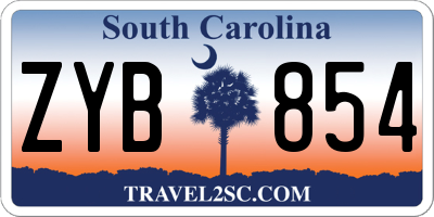 SC license plate ZYB854