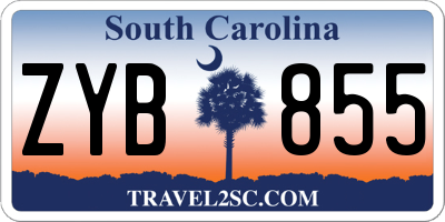 SC license plate ZYB855