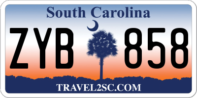 SC license plate ZYB858