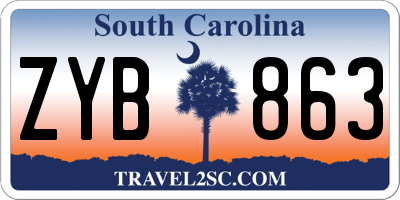 SC license plate ZYB863