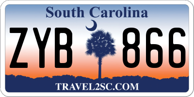 SC license plate ZYB866