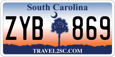 SC license plate ZYB869